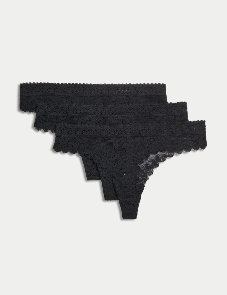 3pk Flexifit™ Lace Thongs