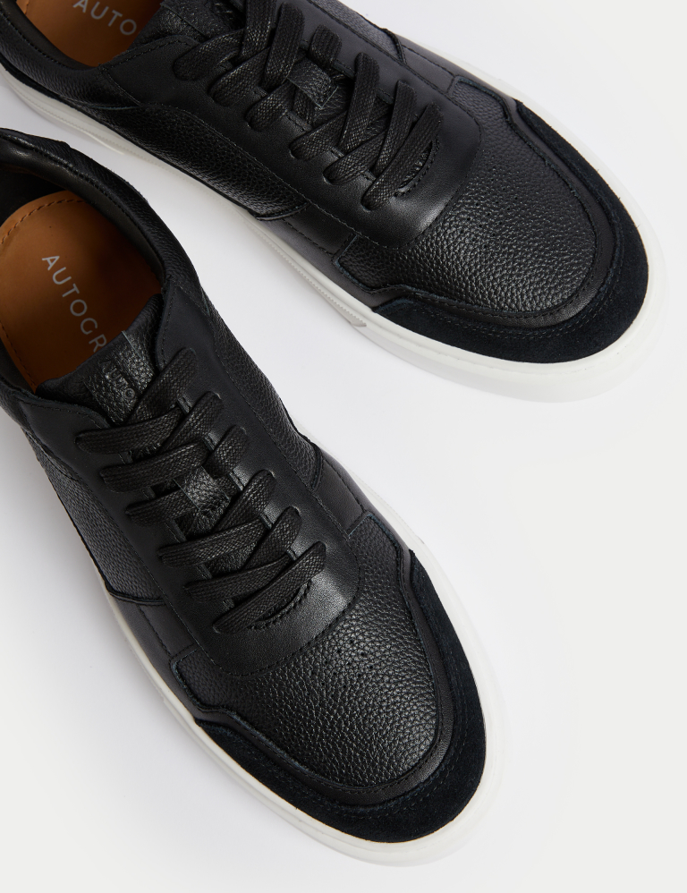 Leather Lace Up Performance Trainers with Freshfeet™