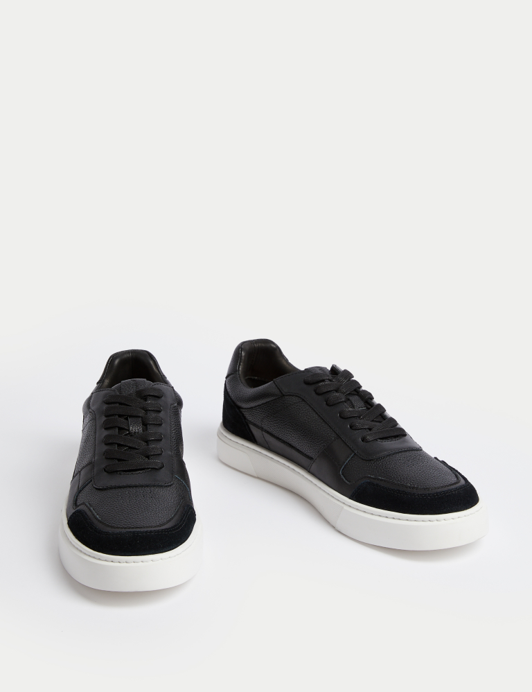 Leather Lace Up Performance Trainers with Freshfeet™