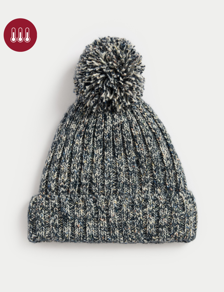Cotton Rich Twist Knit Fleece Lined Beanie