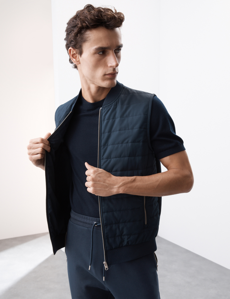 Cotton Rich Zip Up Quilted Gilet with Stormwear™