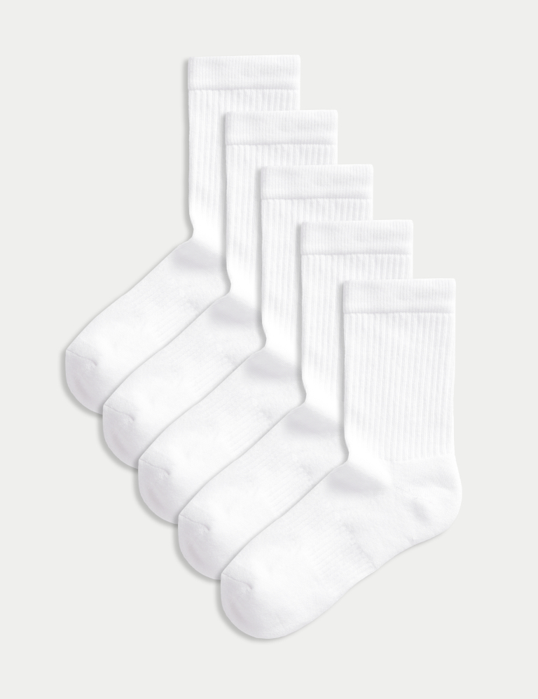 5pk Cotton Rich Sports Socks (6 Small – 10.5 Large)