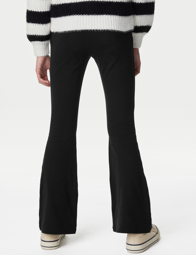 2pk Cotton Rich Flared Leggings (6-16 Yrs)