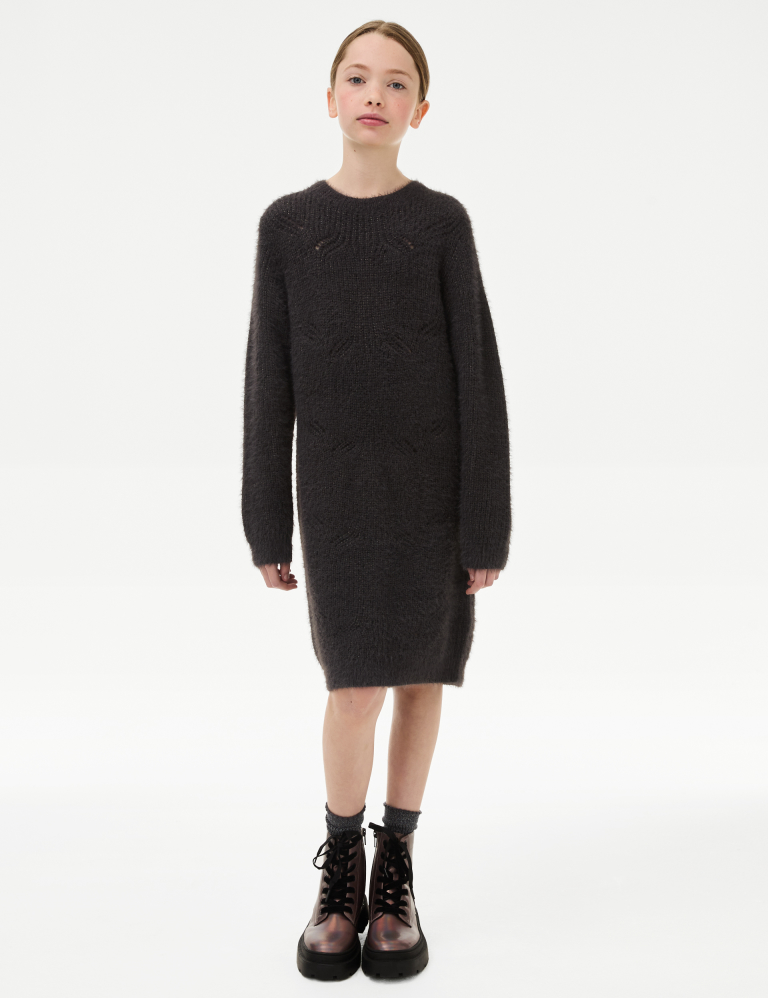 Fluffy knit dress online