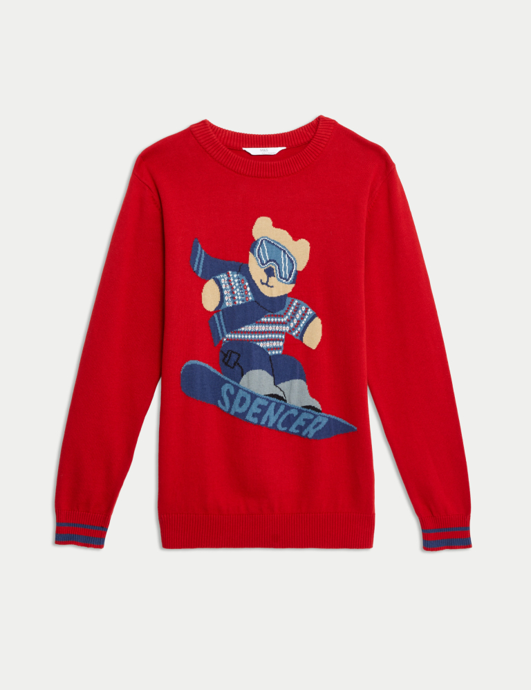 Pure Cotton Spencer Bear Christmas Jumper 6 16 Yrs Marks and Spencer Cyprus Symeonides Fashion House