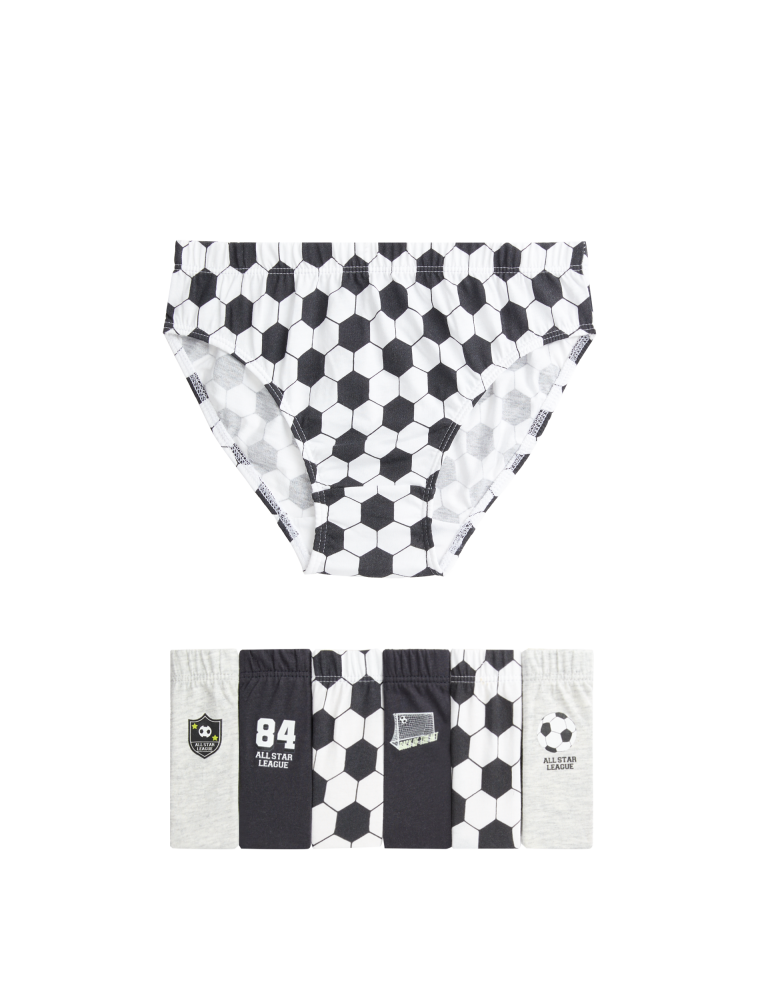 7pk Pure Cotton Football Briefs (2-8 Yrs)