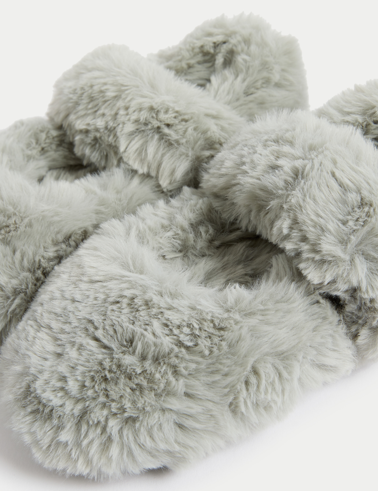 Kids’ Faux Fur Ballet Slippers (4 Small – 6 Large)