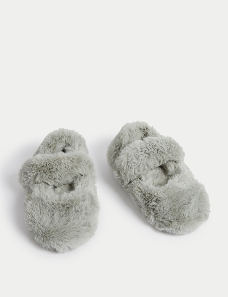Kids’ Faux Fur Ballet Slippers (4 Small – 6 Large)