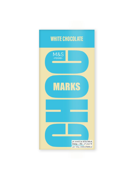 Choc Marks White Chocolate Bar
