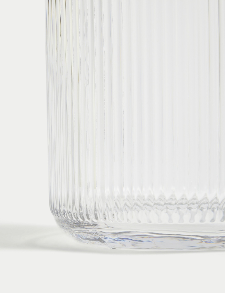 Glass Ribbed Vase