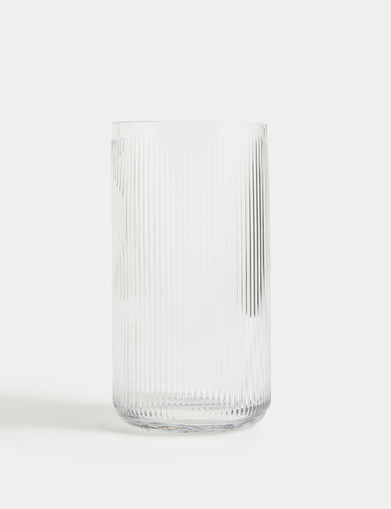 Glass Ribbed Vase