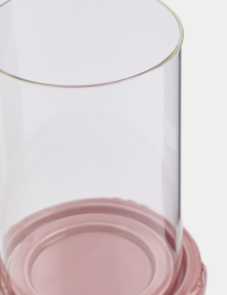 Winter Daisy Hurricane Candle Holder