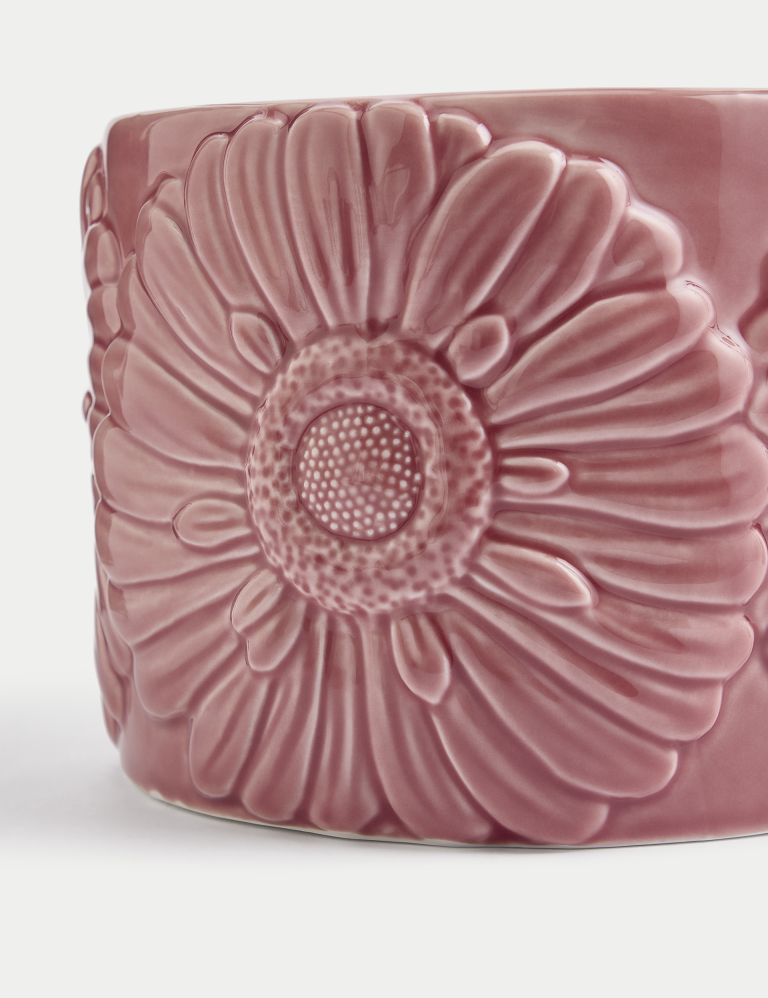 Winter Daisy Hurricane Candle Holder