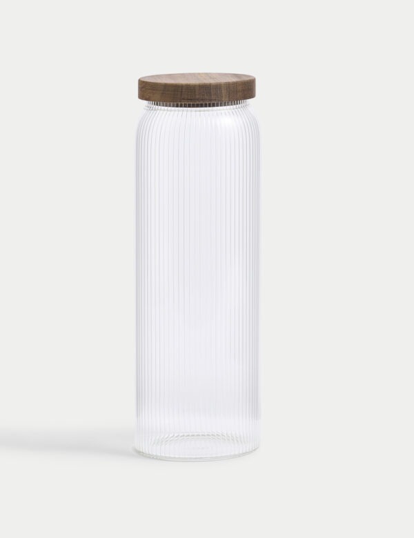 Extra Large Ribbed Glass Storage Jar