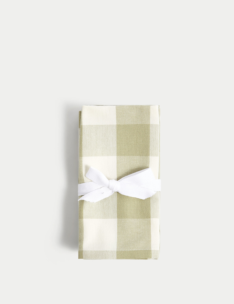 Set of 4 Pure Cotton Gingham Napkins