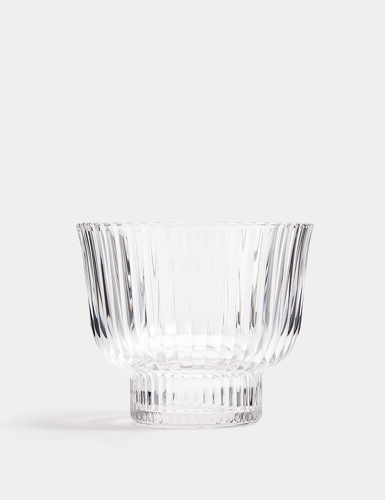 Ribbed Glass Dessert Bowl