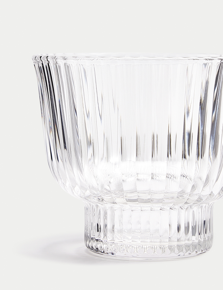 Ribbed Glass Dessert Bowl
