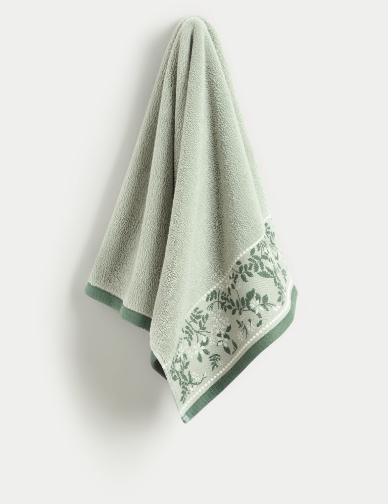 Pure Cotton Woven Floral Towel