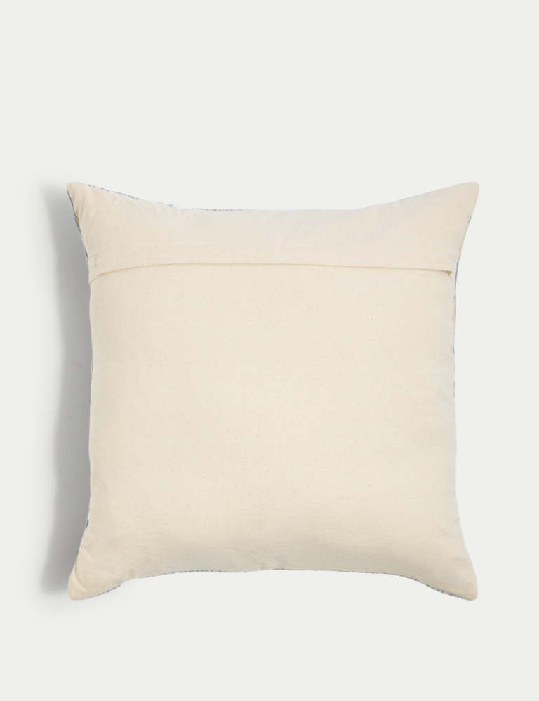 Cotton Blend Geometric Woven Cushion