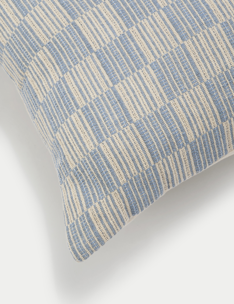 Cotton Blend Geometric Woven Cushion