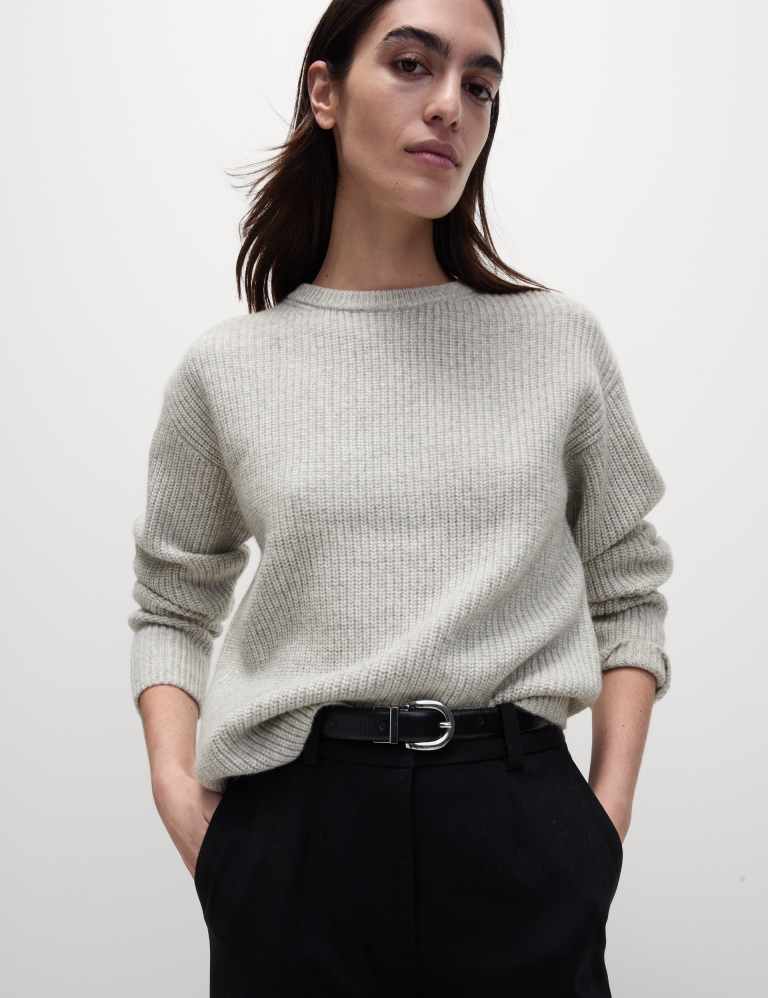 Cloud-Yarn Textured Crew Neck Jumper