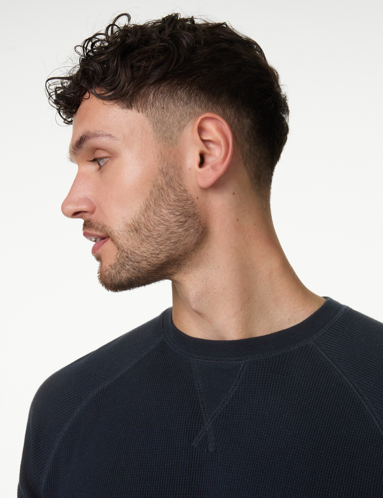 Pure Cotton Waffle Loungewear Sweatshirt