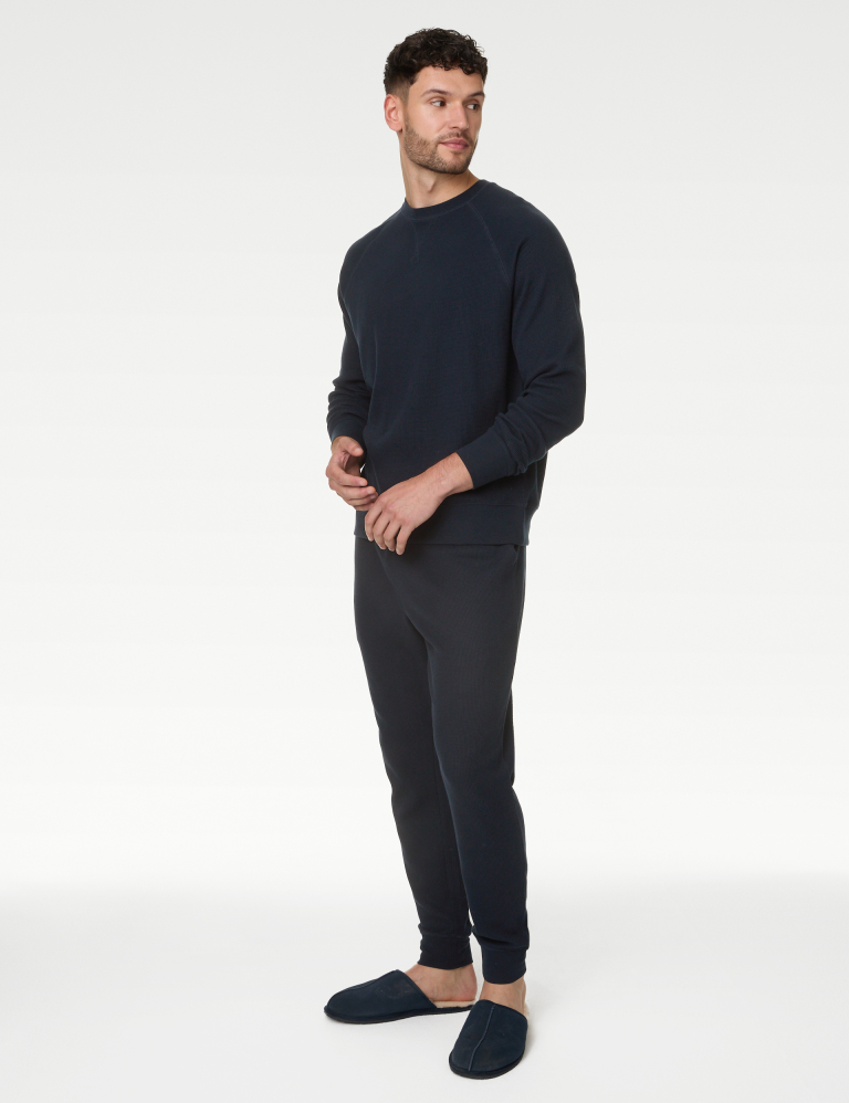 Pure Cotton Waffle Loungewear Sweatshirt