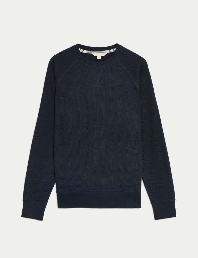 Pure Cotton Waffle Loungewear Sweatshirt