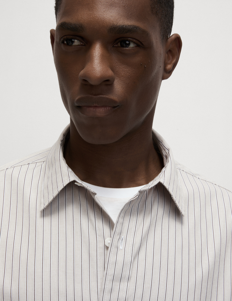Pure Cotton Striped Oxford Shirt