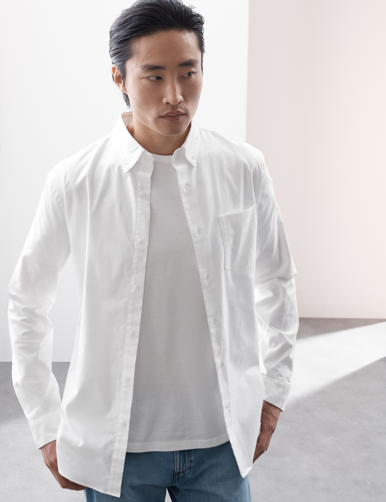 Slim Fit Cotton Rich Oxford Shirt