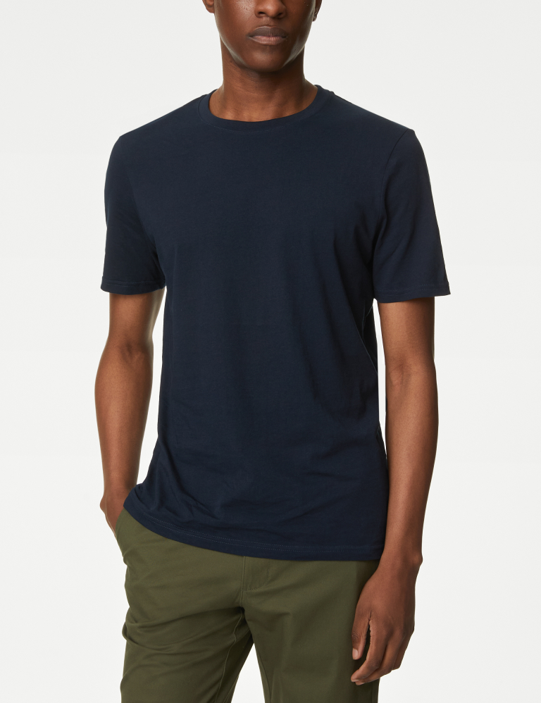 3pk Pure Cotton Crew Neck T-Shirts