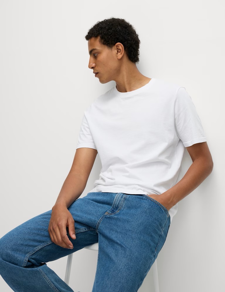 3pk Pure Cotton Crew Neck T-Shirts