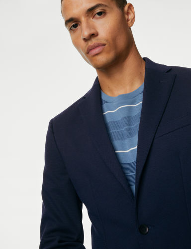 Textured Jersey Jacket with Stretch