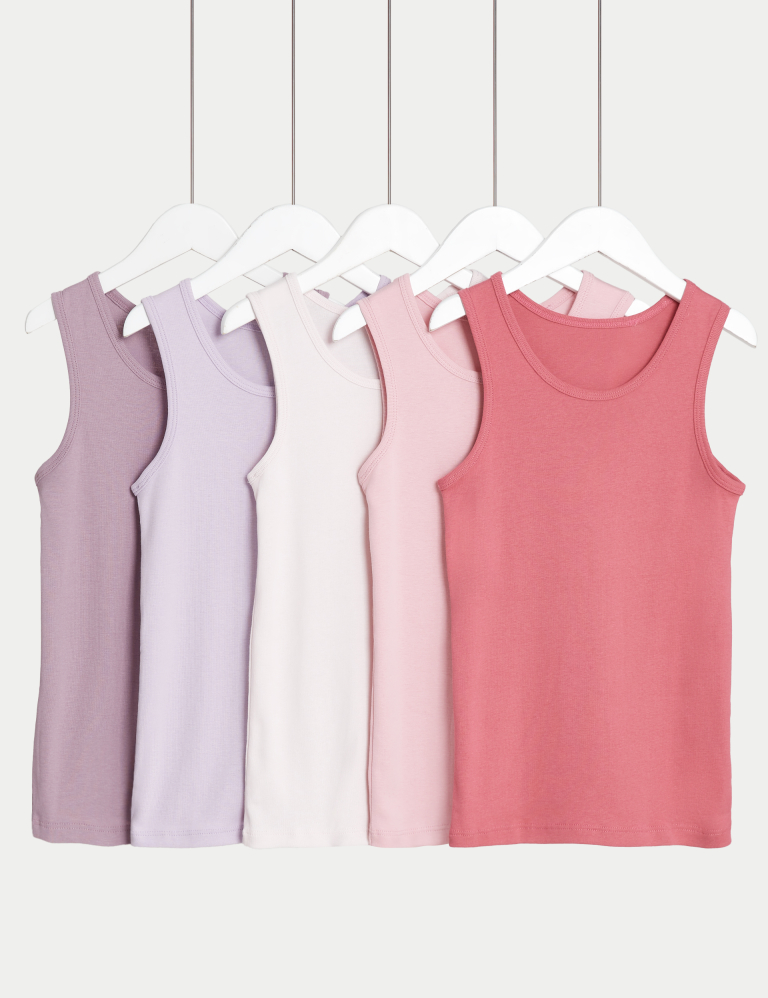 5pk Pure Cotton Vests (2-14 Yrs)
