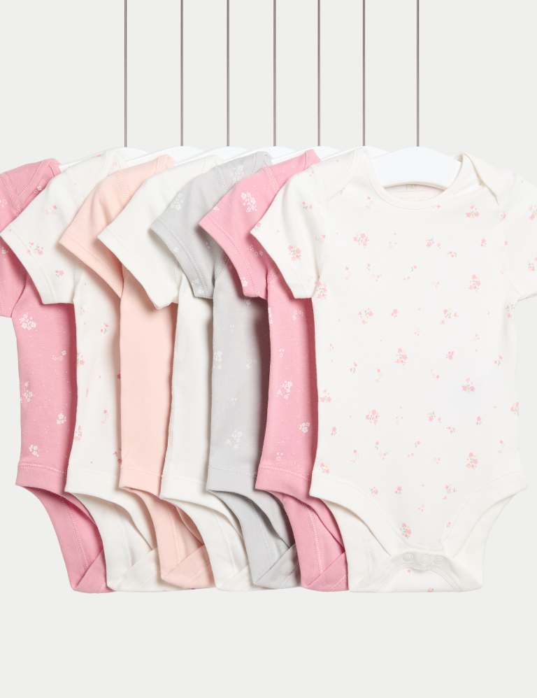 7pk Pure Cotton Floral Bodysuits (5lbs-3 Yrs) 7pk Pure Cotton Floral Bodysuits (5lbs-3 Yrs)