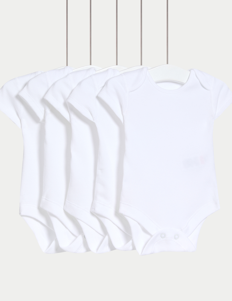 5pk Pure Cotton Waffle Bodysuits (5lbs – 3 Yrs) 5pk Pure Cotton Waffle Bodysuits (5lbs – 3 Yrs)