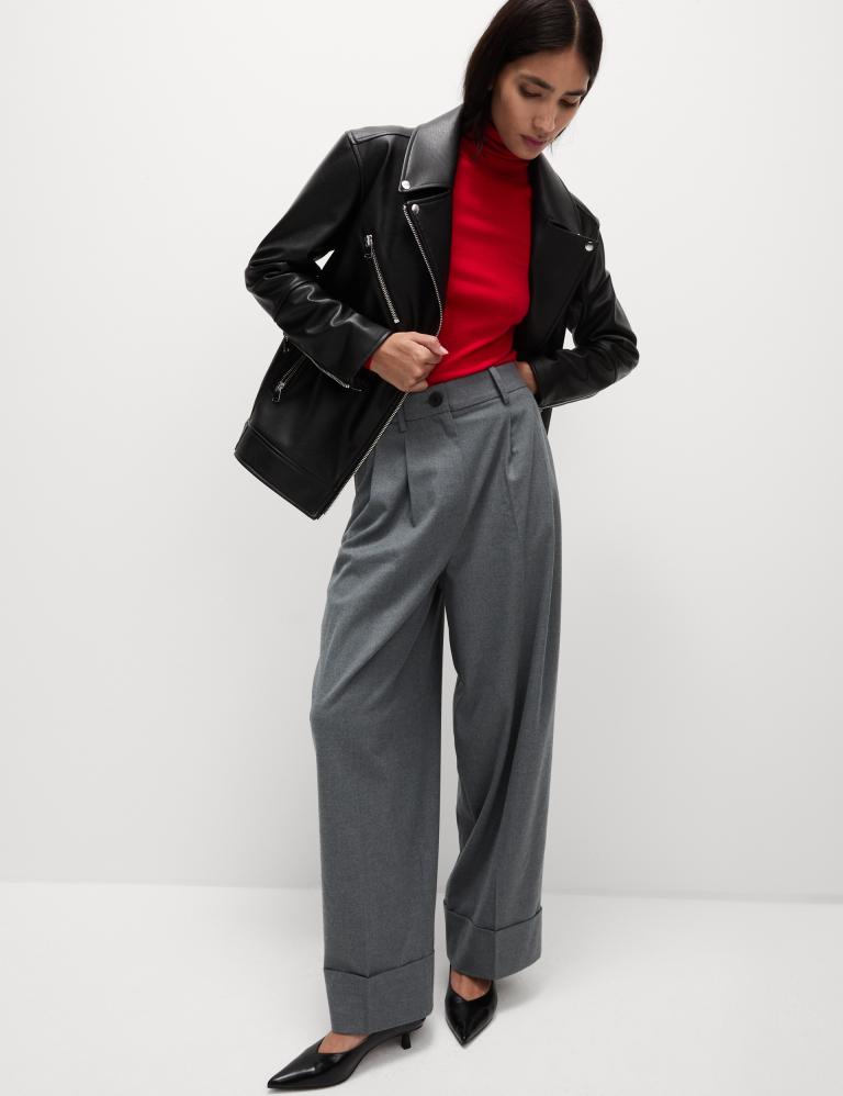 Flannel Wide Leg Trousers Flannel Wide Leg Trousers
