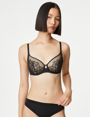 Embrace Embroidered Underwired Full Cup Bra A-E