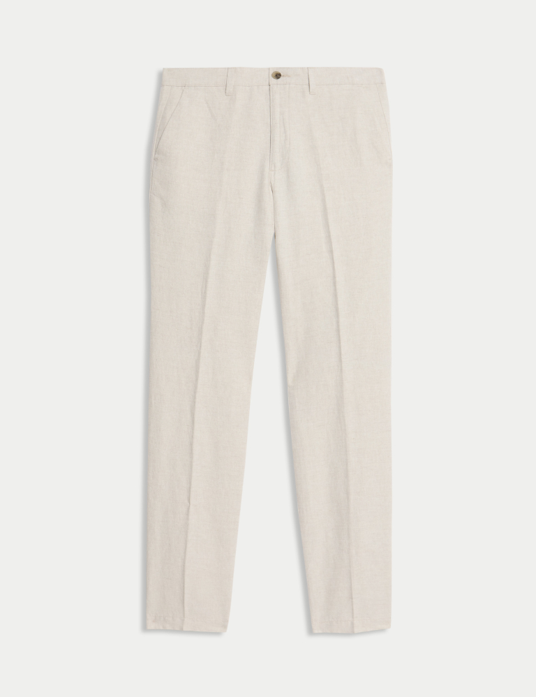 Regular Fit Linen Blend Chinos