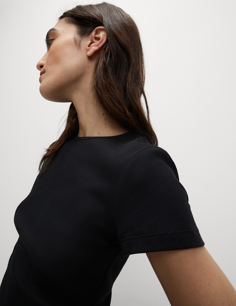 Cotton Rich Ribbed Slim Fit T-Shirt