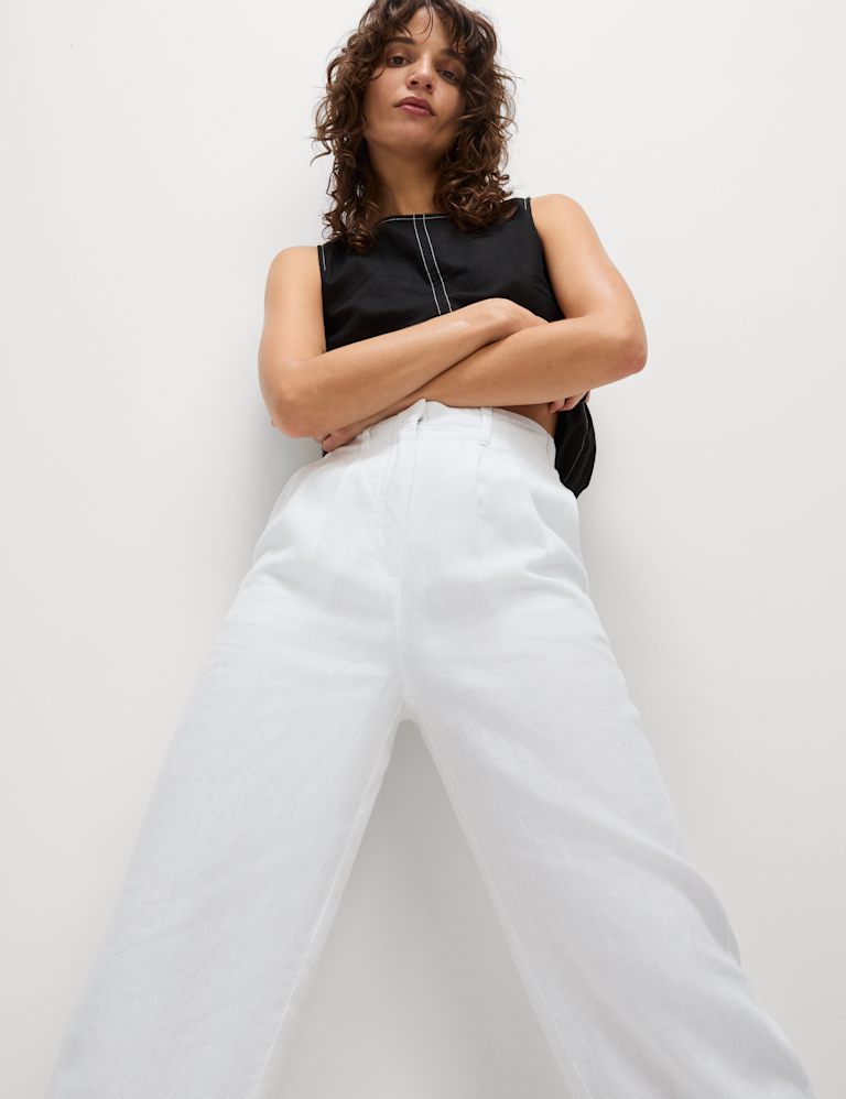 Pure Linen Tapered Trousers Pure Linen Tapered Trousers