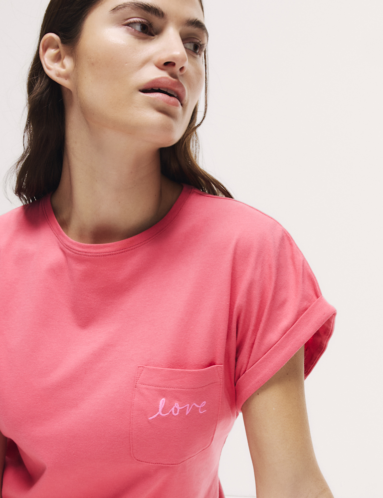 Pure Cotton Slogan Pyjama Top