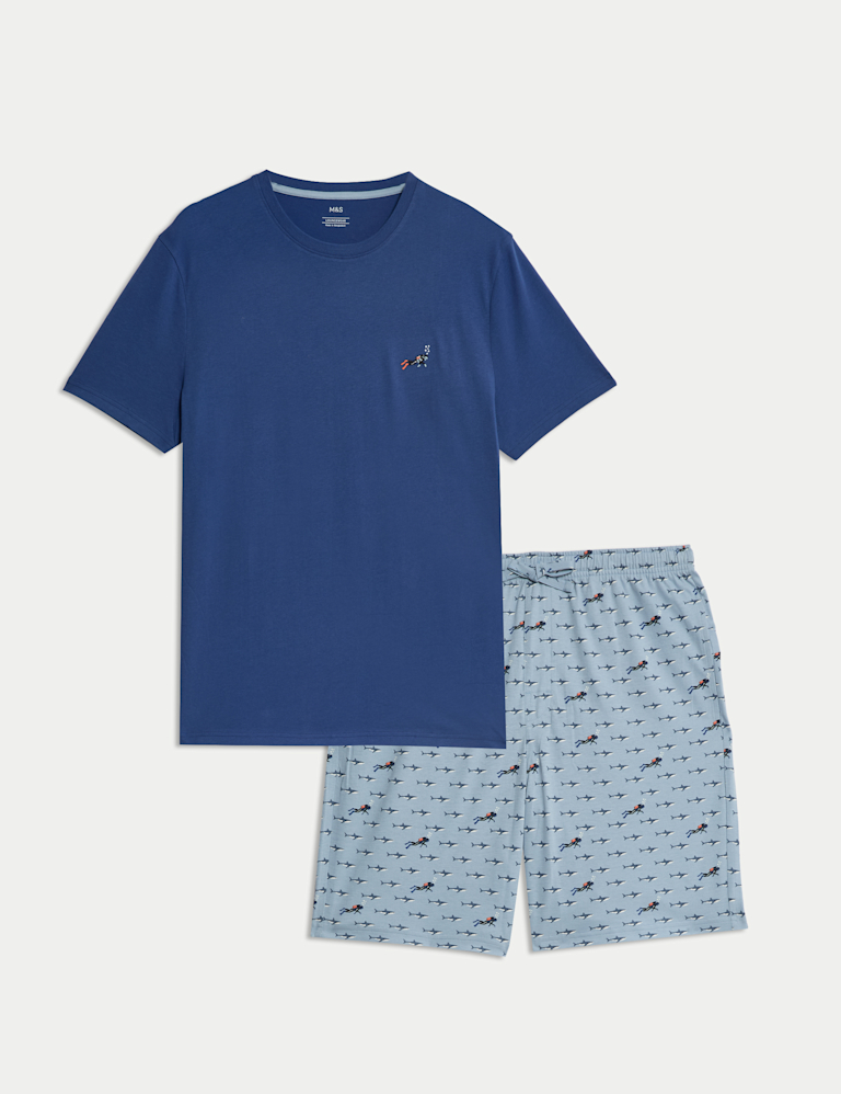 Pure Cotton Diver Print Pyjama Set