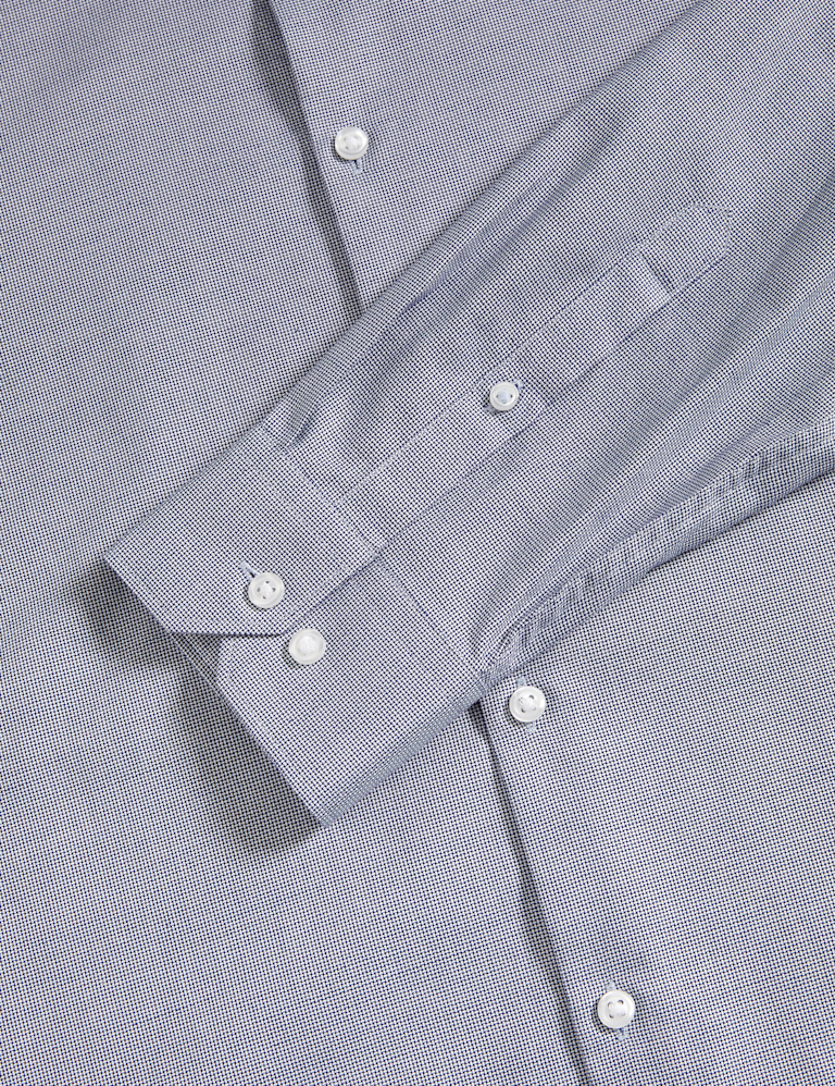 Regular Fit Pure Cotton Textured Long Sleeve Shirt