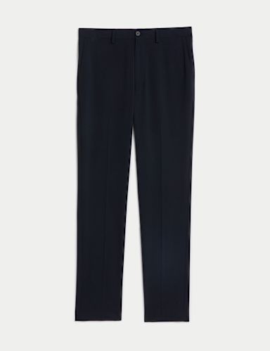 Slim Fit Flat Front Stretch Trousers
