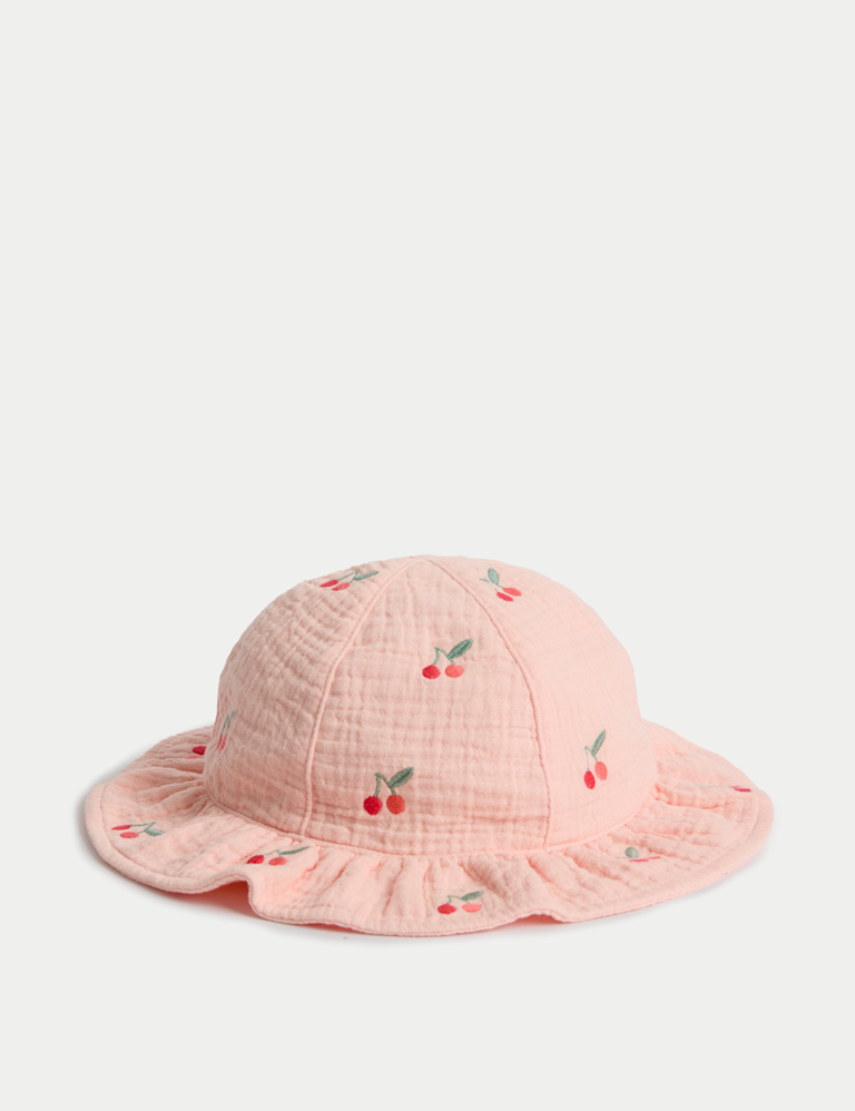 Kids’ Pure Cotton Cherry Sun Hat (0-3 Yrs)