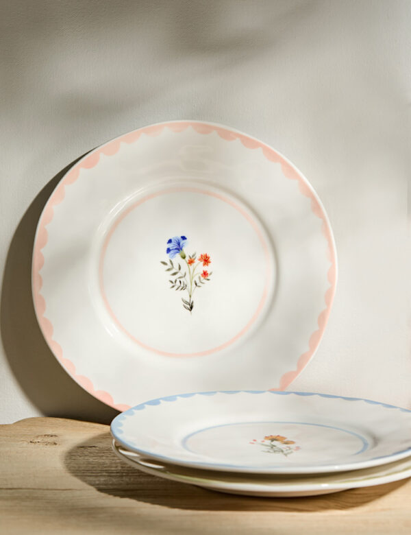 Set of 4 Floral Side Plates