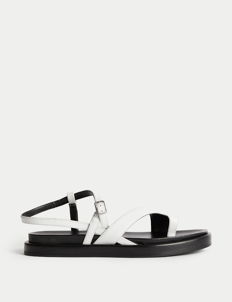 Leather Buckle Strappy Sandals