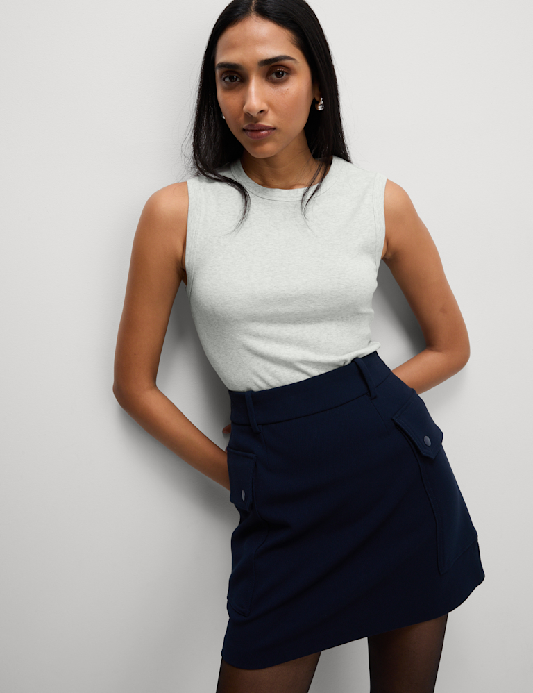 Cotton Rich Ribbed Vest Top