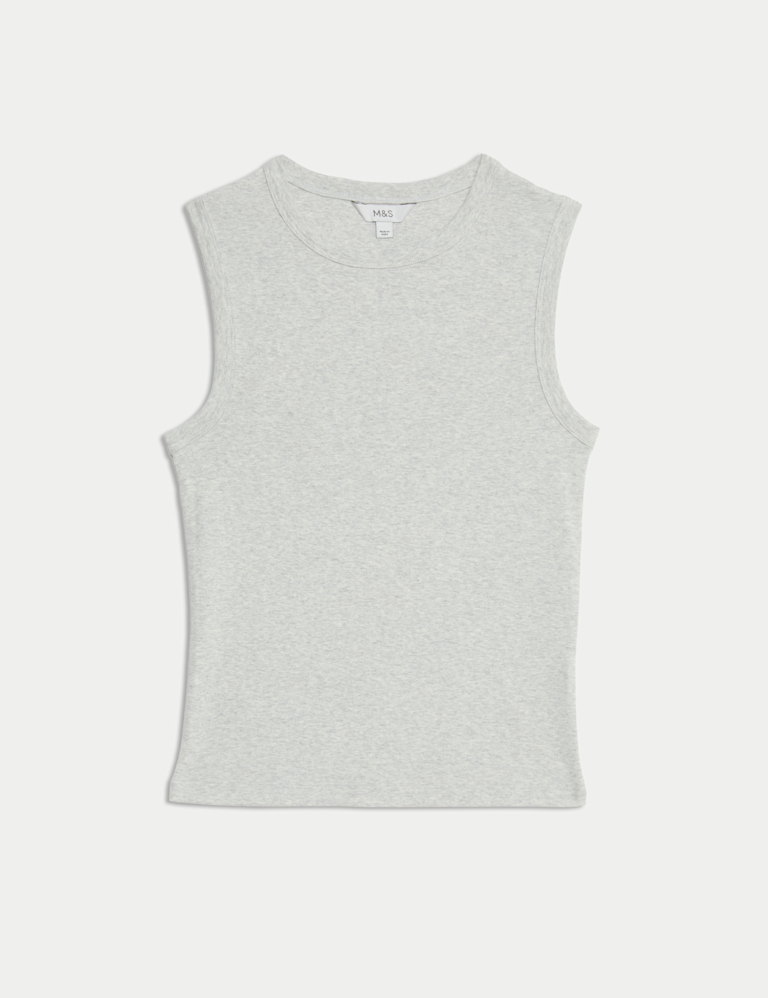 Cotton Rich Ribbed Vest Top